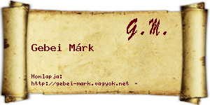 Gebei Márk névjegykártya